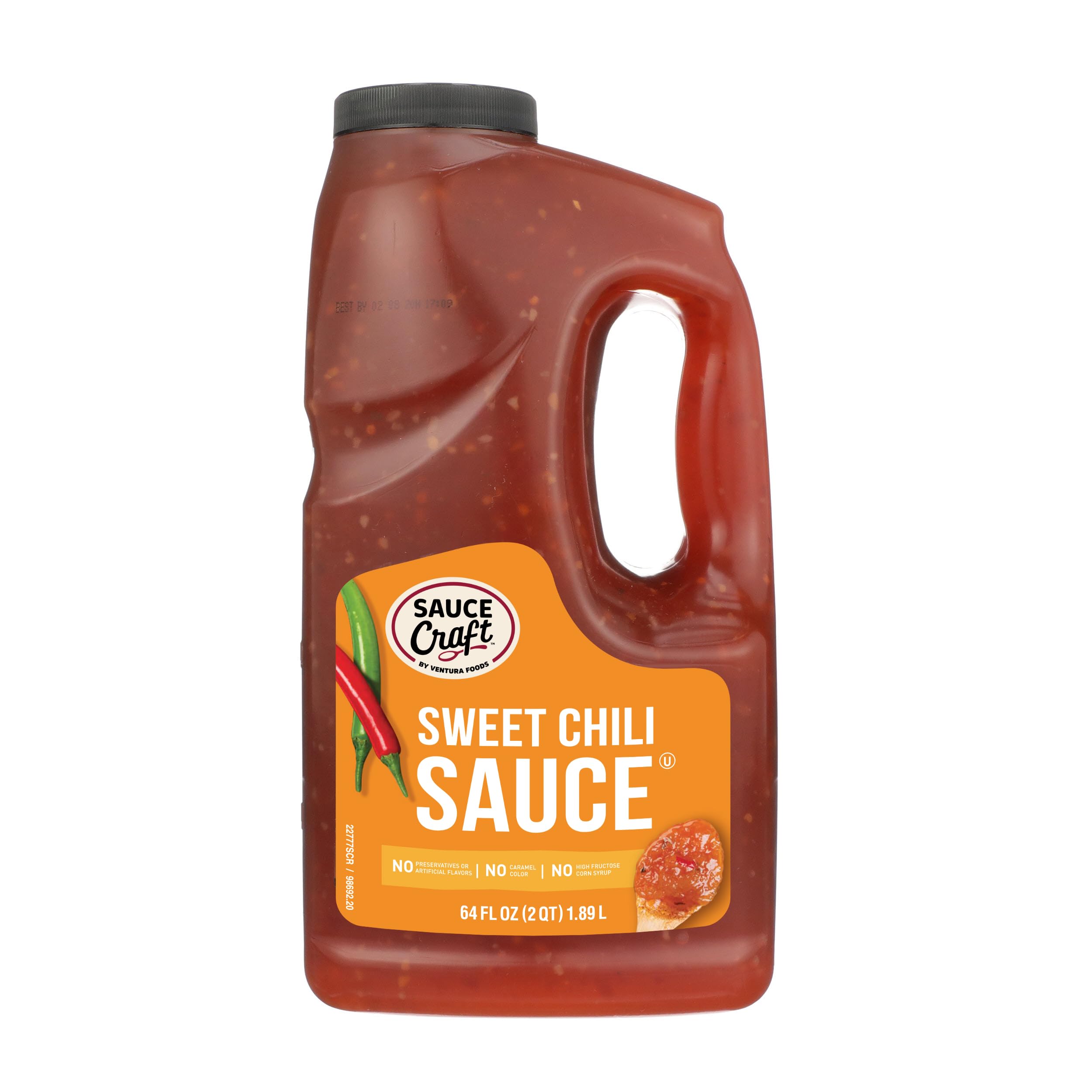 Ventura Foods front packaging of Sauce Craft sweet chili shows product and volume benefits