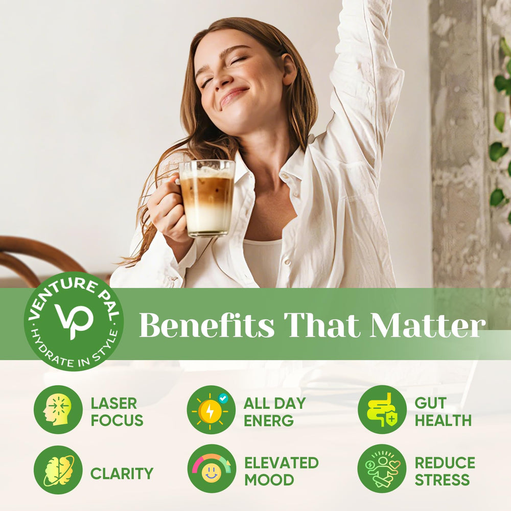 Venture Pal mushroom ingredients spread showing the 16 adaptogen variety