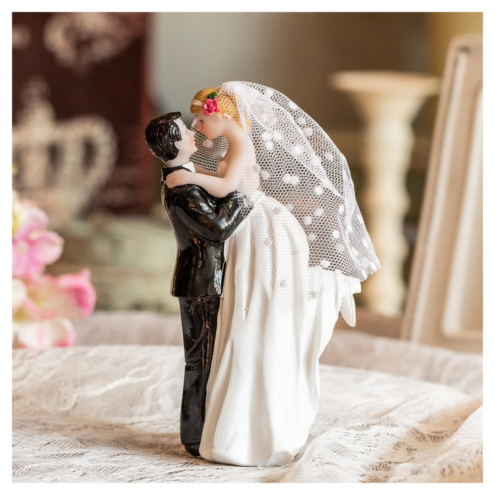 VENY TAYA front view of bride and groom topper showing charming pose and balance