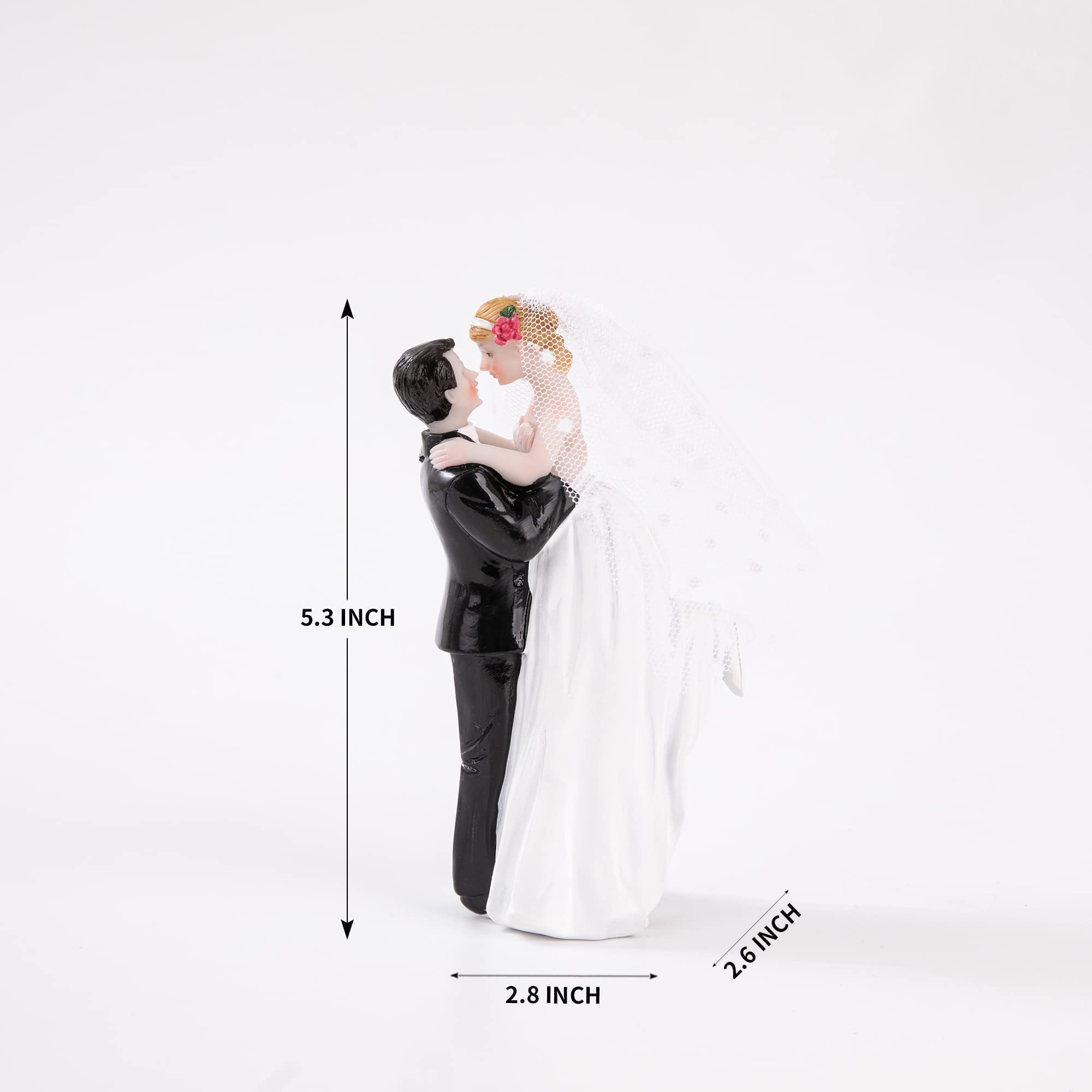 VENY TAYA topper on a rustic wedding cake adding personality and photo-ready charm
