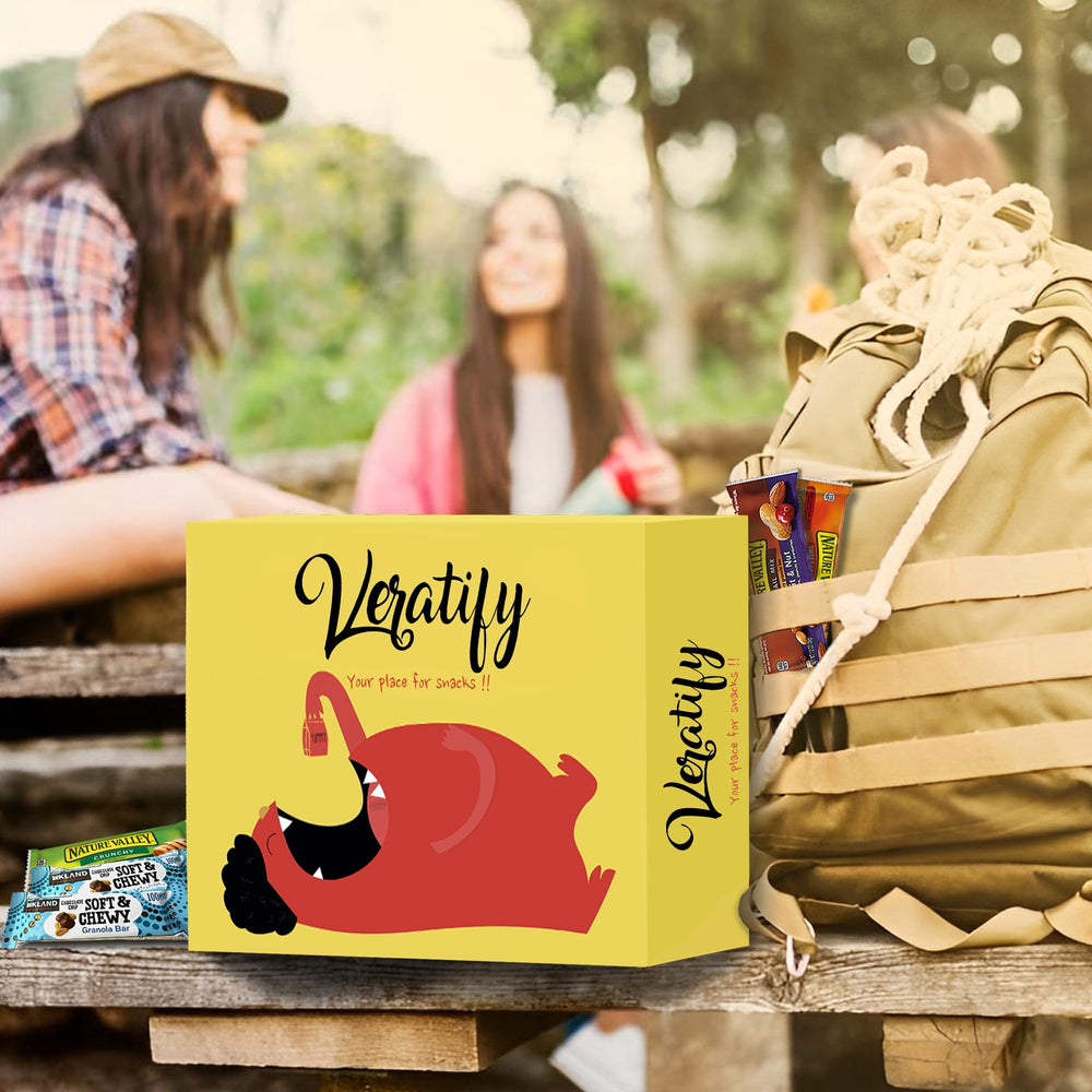 Veratify bars inside a backpack demonstrating travel convenience and energy