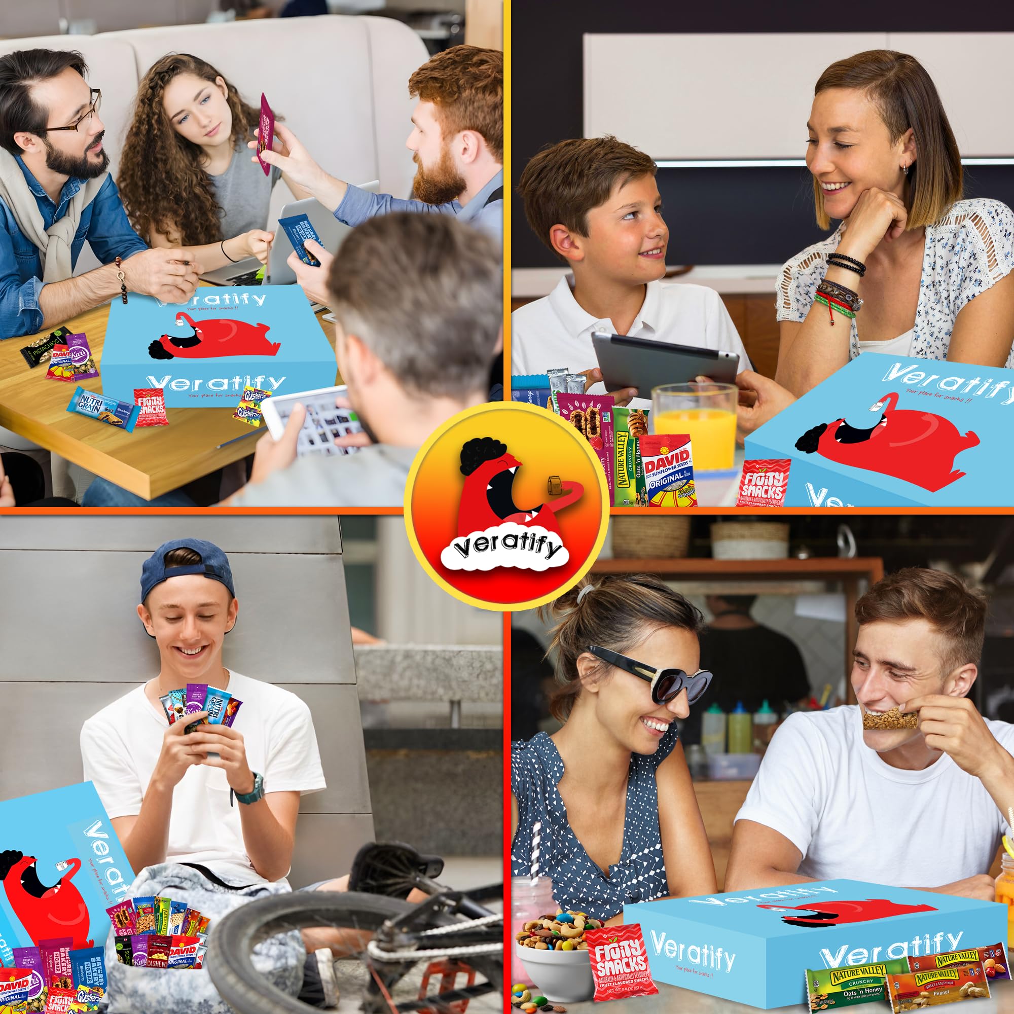 Veratify snacks arranged in an office breakroom boosting workplace energy and morale
