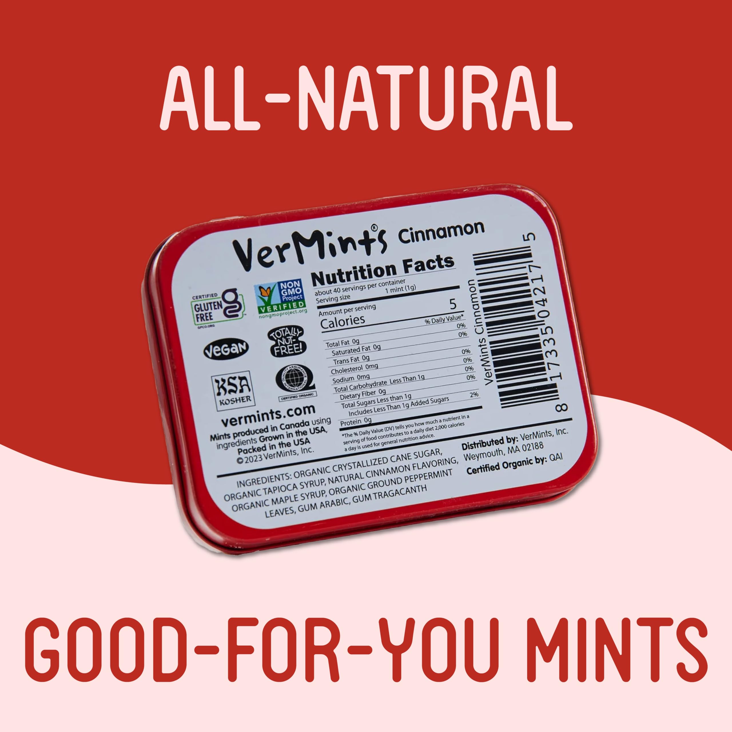 VerMints pack-of-six tin stack demonstrating convenient multi-tin supply for travel