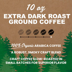 Vermont Coffee Company close-up of ground extra dark roast showing rich texture benefit