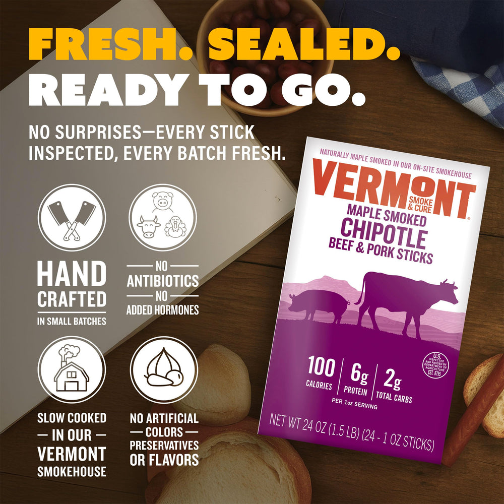 Vermont Smoke & Cure nutrition label detail highlighting protein and calories