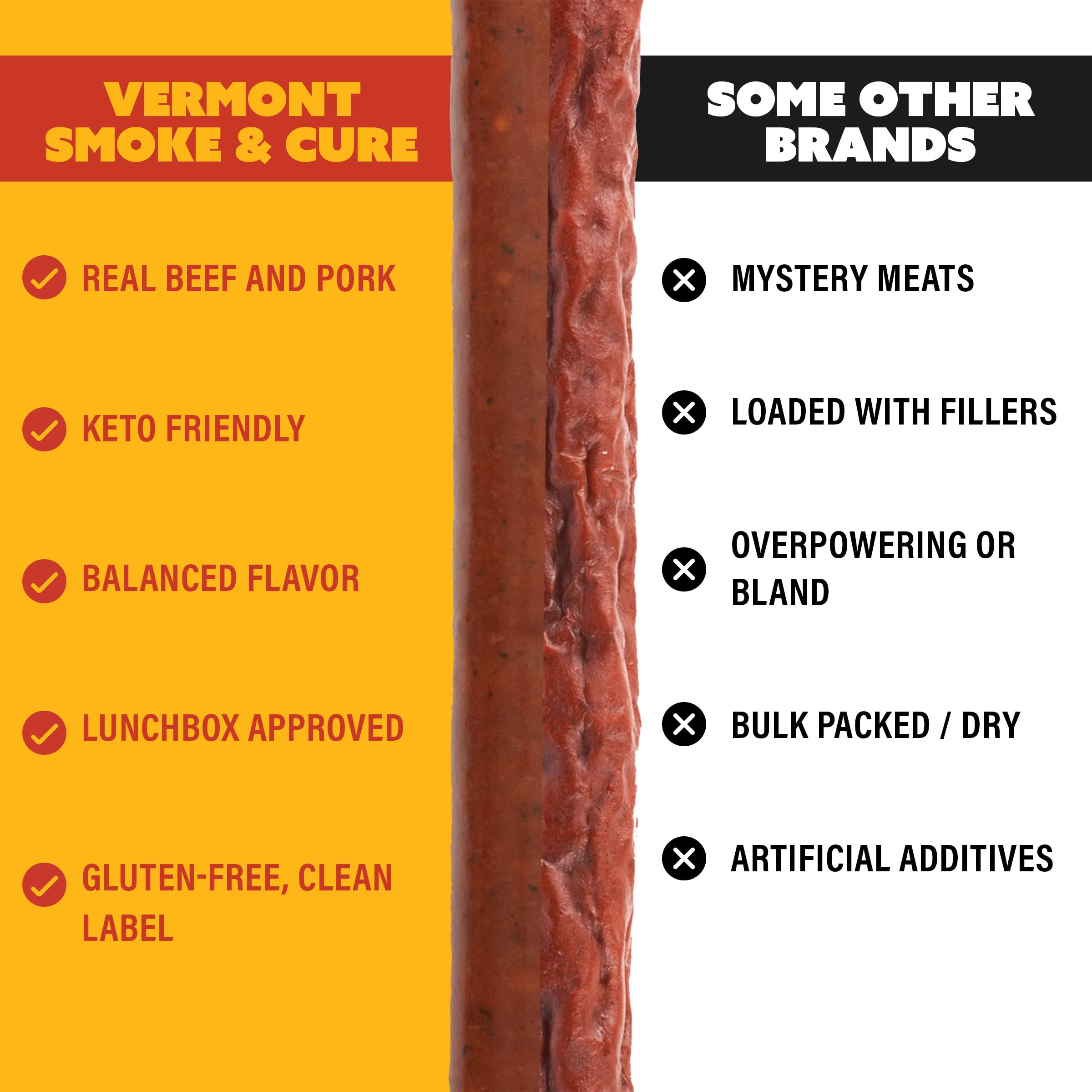 Vermont Smoke & Cure stick next to a ruler for clear size and scale