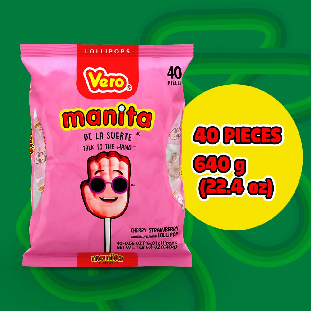 Vero Manita next to a coin for scale illustrating small single-serve size benefit