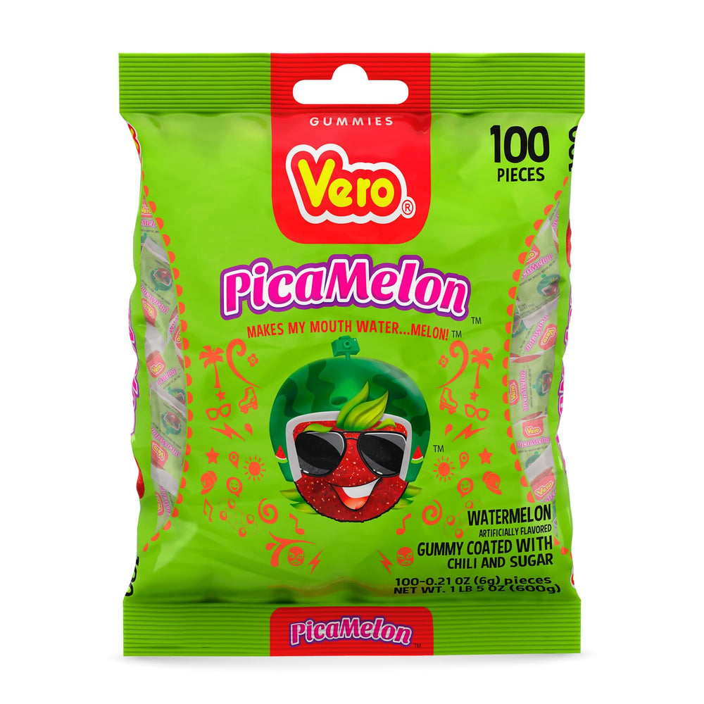Vero front packaging showing brand and watermelon chili gummies, ideal for gifting