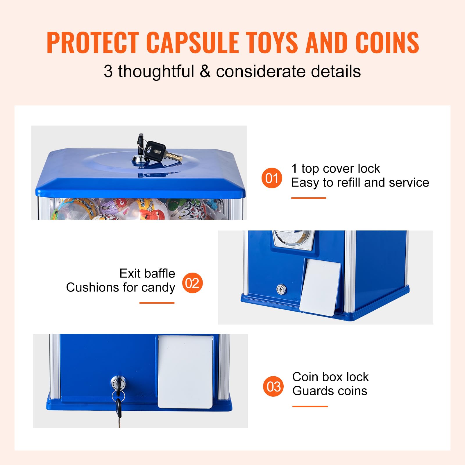 VEVOR coin compartment image showing safe coin storage benefit