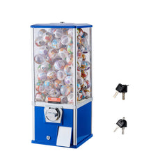 VEVOR front view of blue gumball machine showing capacity and display benefit
