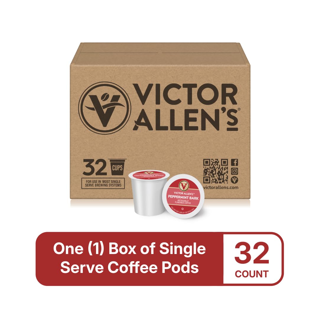 Victor Allen's brewed cup with steam showing peppermint aroma and cozy enjoyment