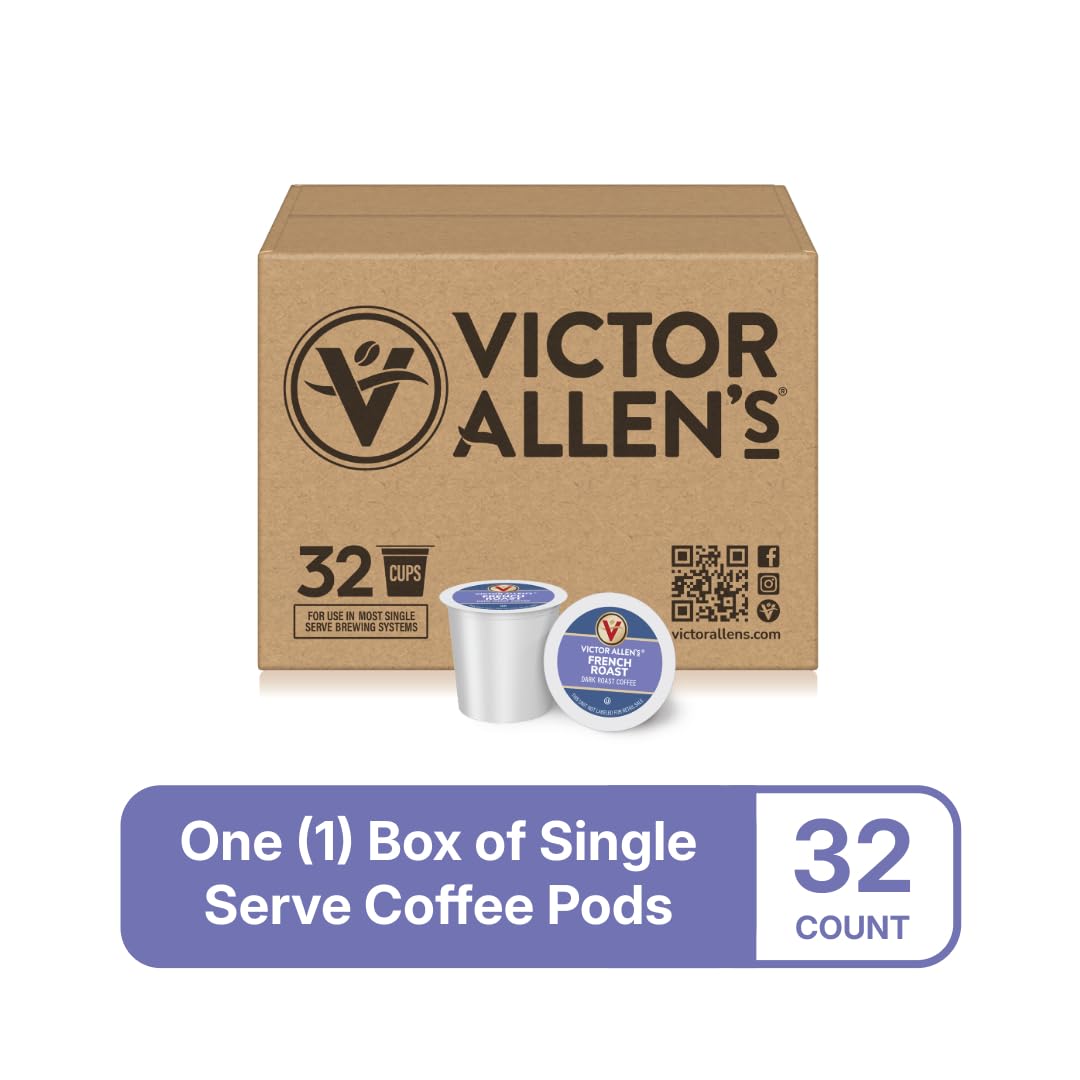 Victor Allen's pod brewing into mug showing rich pour and consistent single-serve convenience