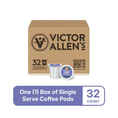 Victor Allen's pod brewing into mug showing rich pour and consistent single-serve convenience