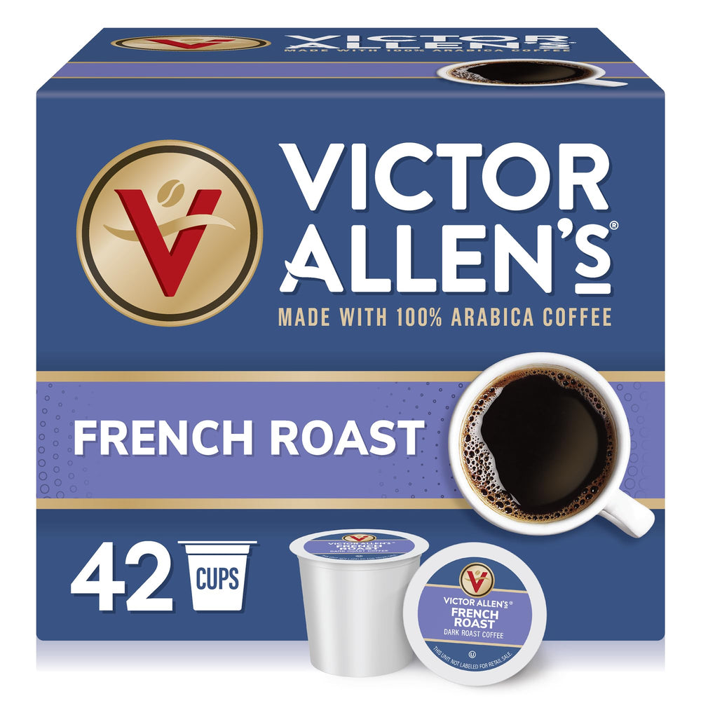 Victor Allen's Coffee front box showing 42-count pods and branding for easy purchase