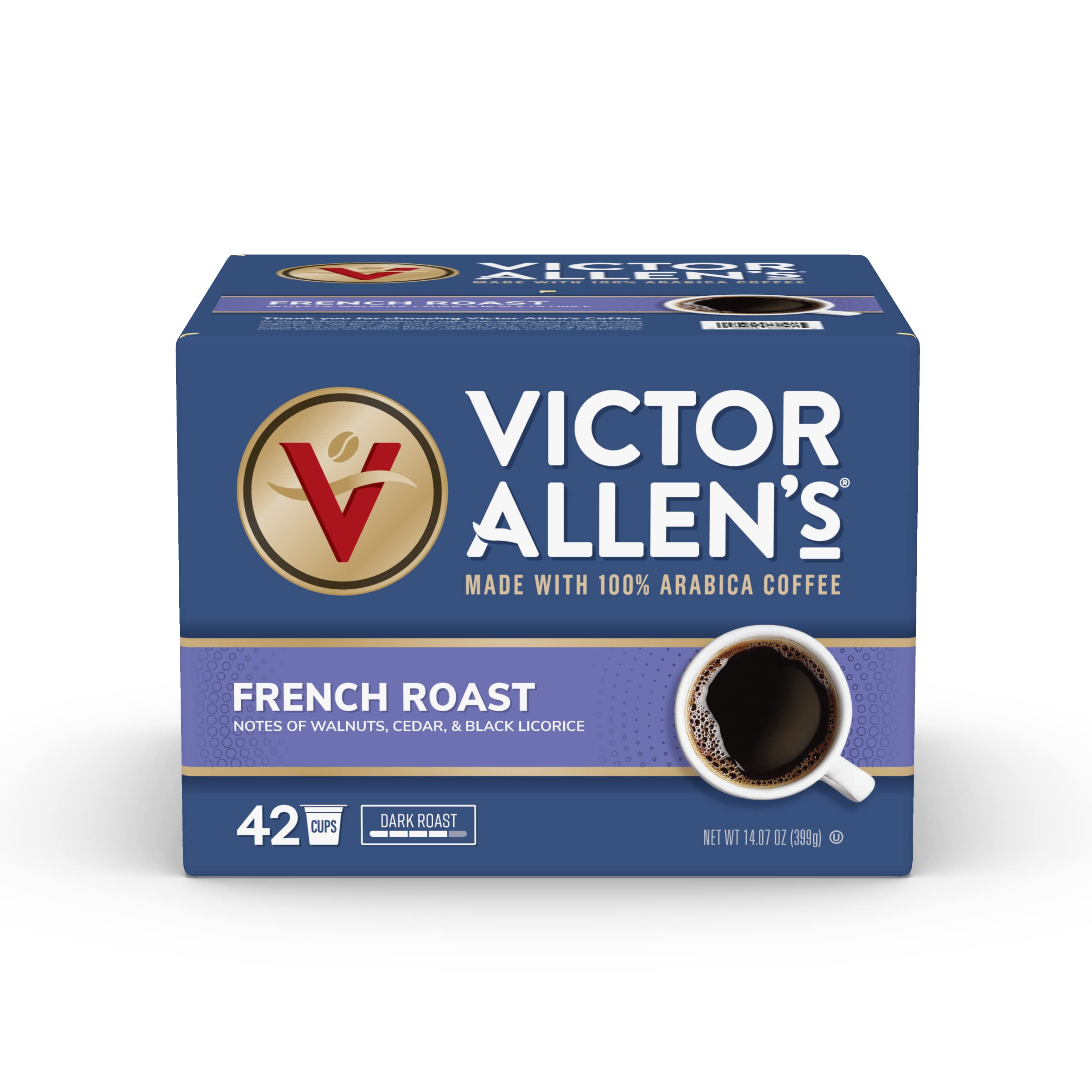 Victor Allen's Coffee box on kitchen counter showing everyday brewing lifestyle ease