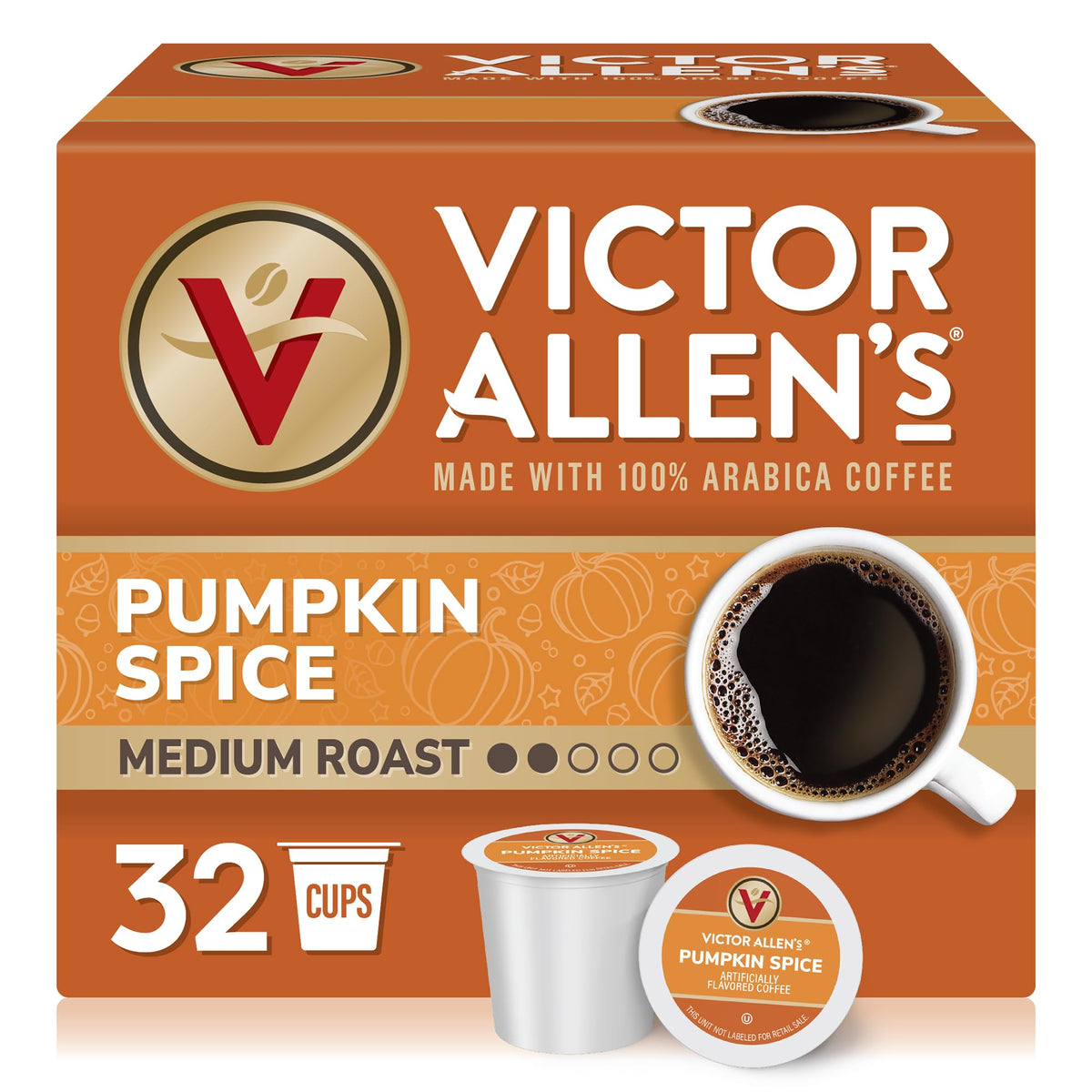 Victor Allen's front box showing 32-count packaging and seasonal branding, easy selection
