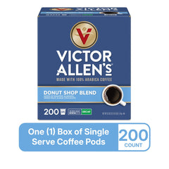 Victor Allen's pod top label showing roast info and easy-read benefit
