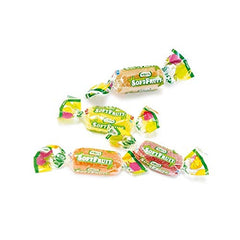 Vidal front packaging of 2.2 lb bag showing assorted wrapped fruit gummies and convenience