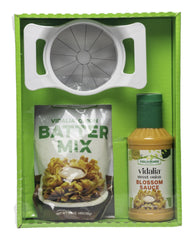Vidalia front packaging of the onion blossom kit showing full contents and convenience