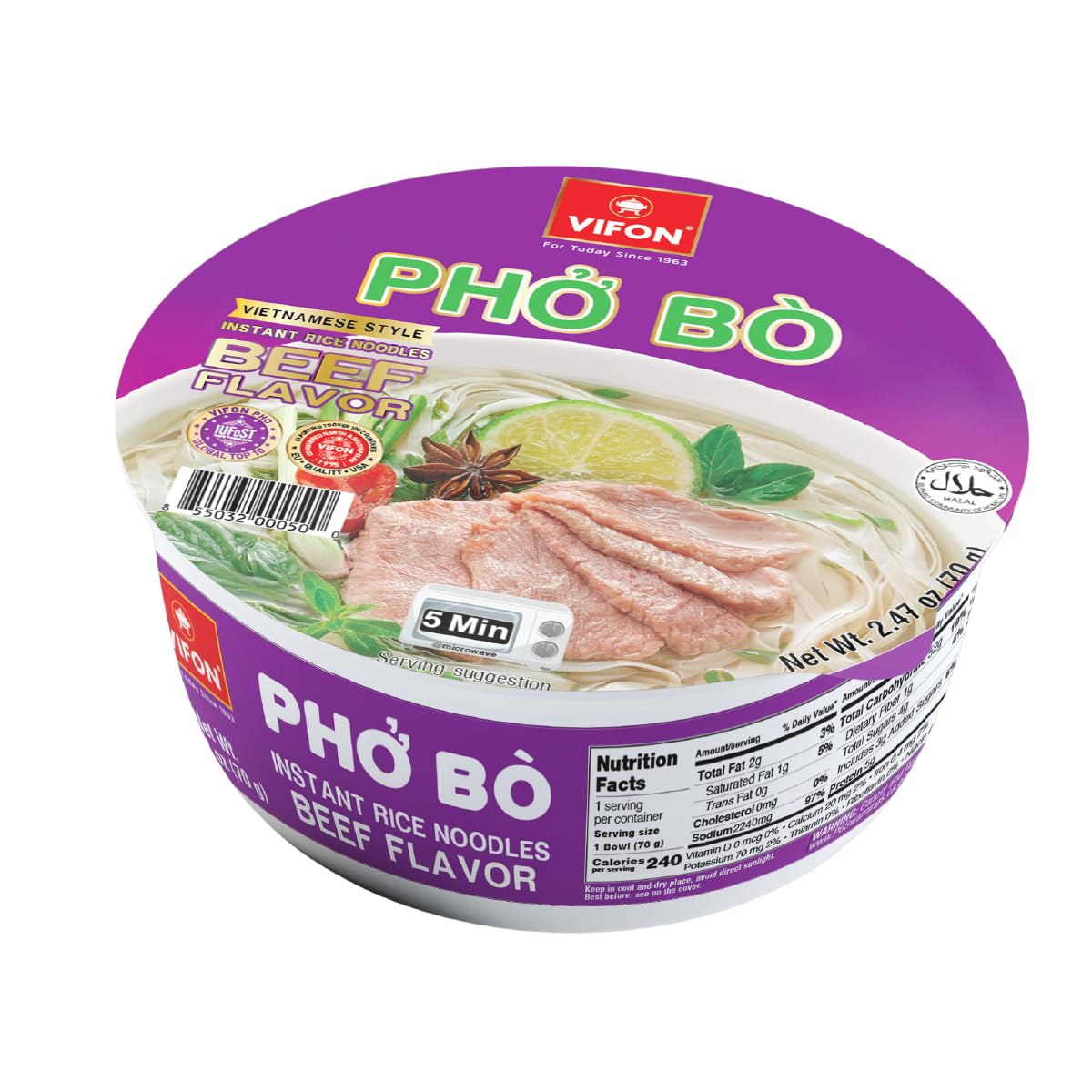 VIFON front packaging showing product and benefits for quick meals