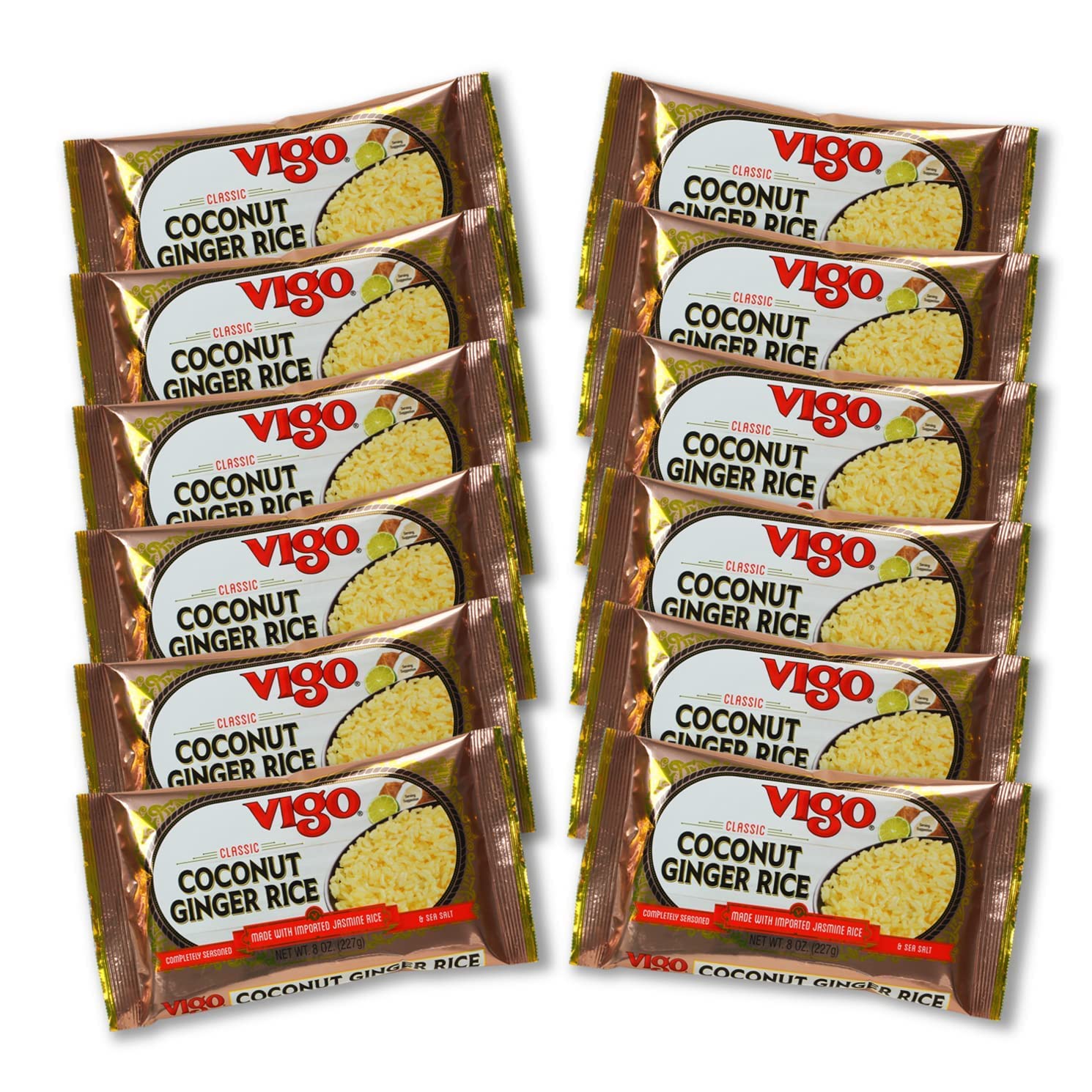 Vigo front packaging showing coconut ginger jasmine rice, convenient pantry staple