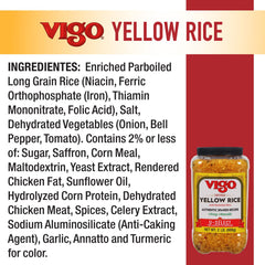 Vigo cooked saffron yellow rice in a bowl showcasing fluffy grains and ready-to-serve convenience