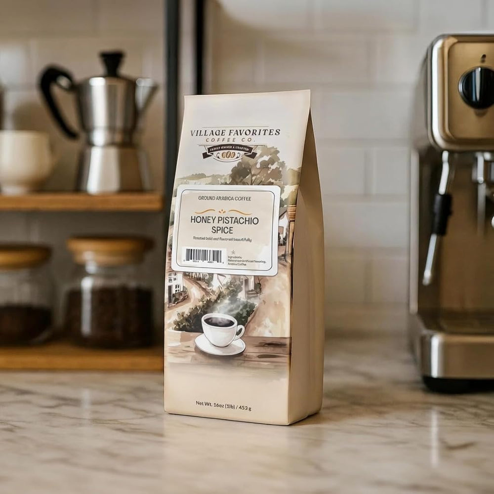 Village Favorites pour-over brewing to show clarity and balanced flavor benefit