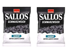 Villosa close-up of soft licorice texture with salmiak crystals visible, highlights chewable consistency