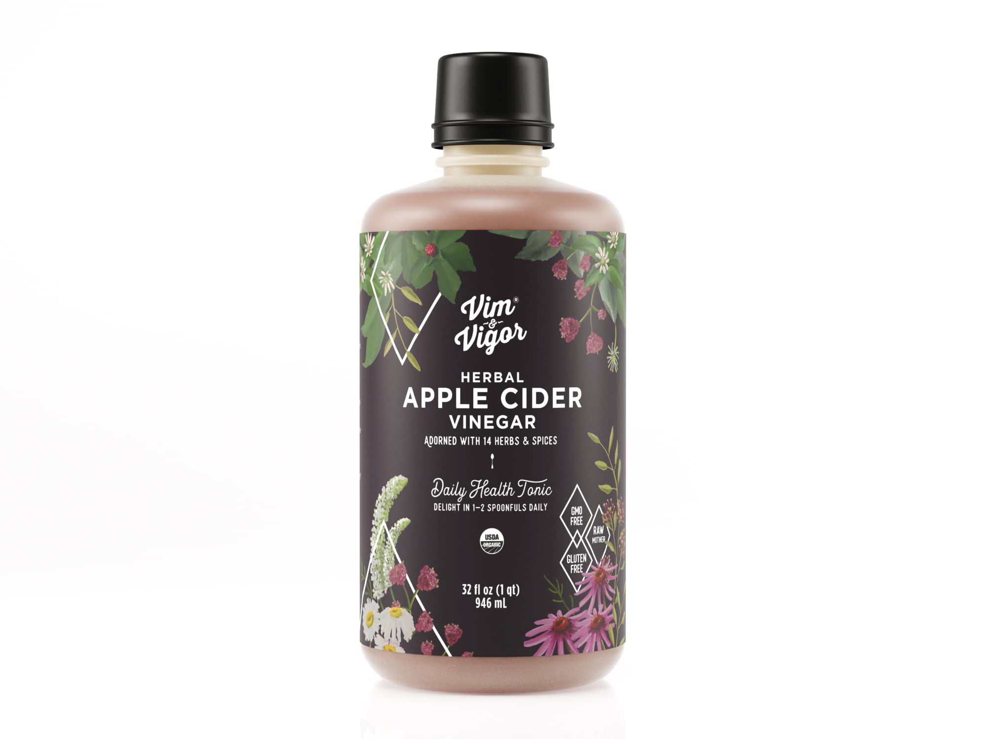 Vim & Vigor front packaging showing organic shots and convenience