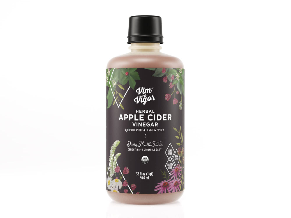 Vim & Vigor front packaging showing organic shots and convenience