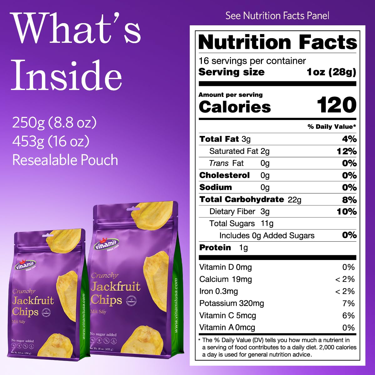 Vinamit chips held in hand for easy grab-and-go healthy snacking