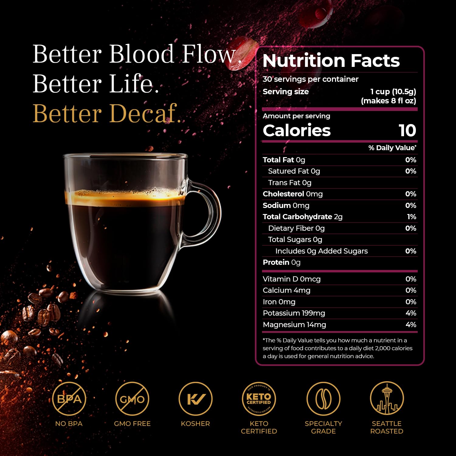VINIA brewed cup with crema illustrating smooth mouthfeel
