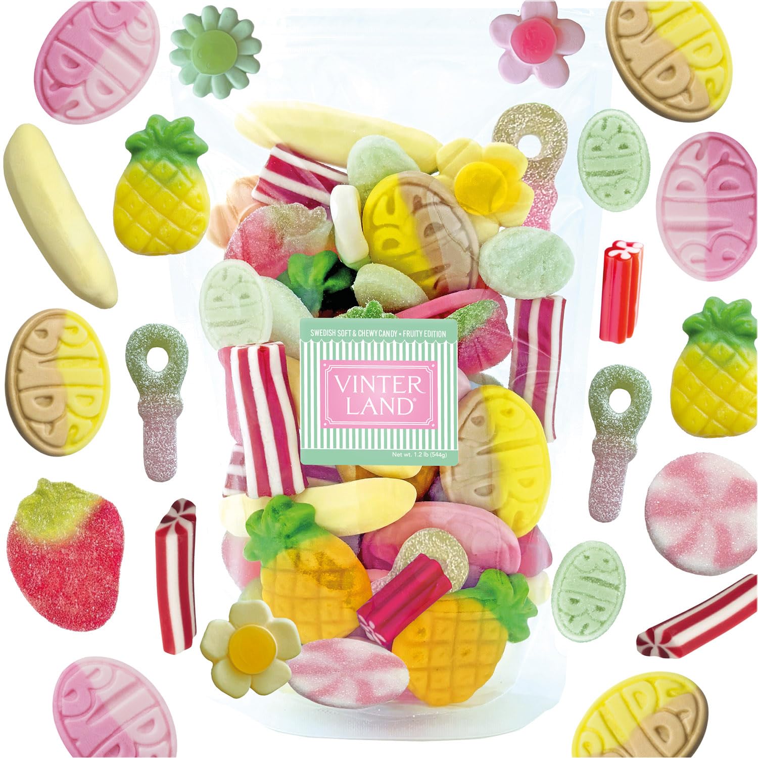 VINTERLAND front packaging showing Fruity 2 Edition and 1.2 lb size benefit