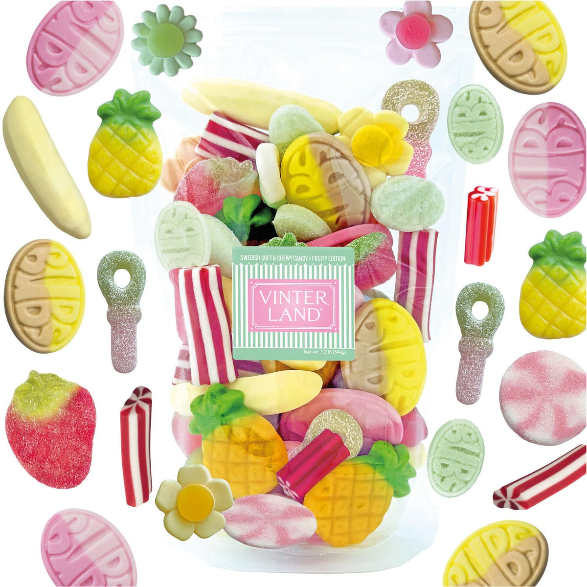 VINTERLAND front packaging showing Fruity 2 Edition and 1.2 lb size benefit