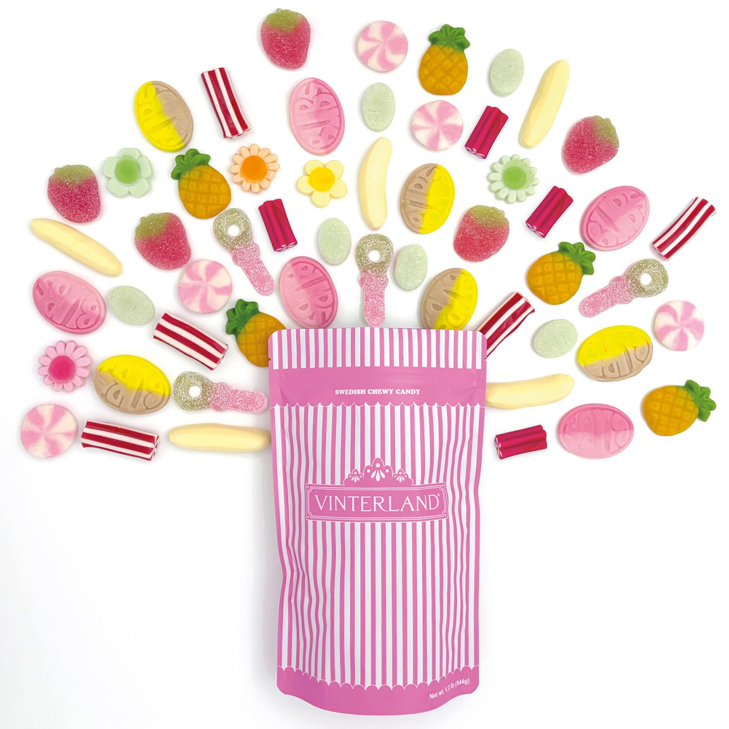 VINTERLAND candies in a bowl for parties showing colorful sharing appeal
