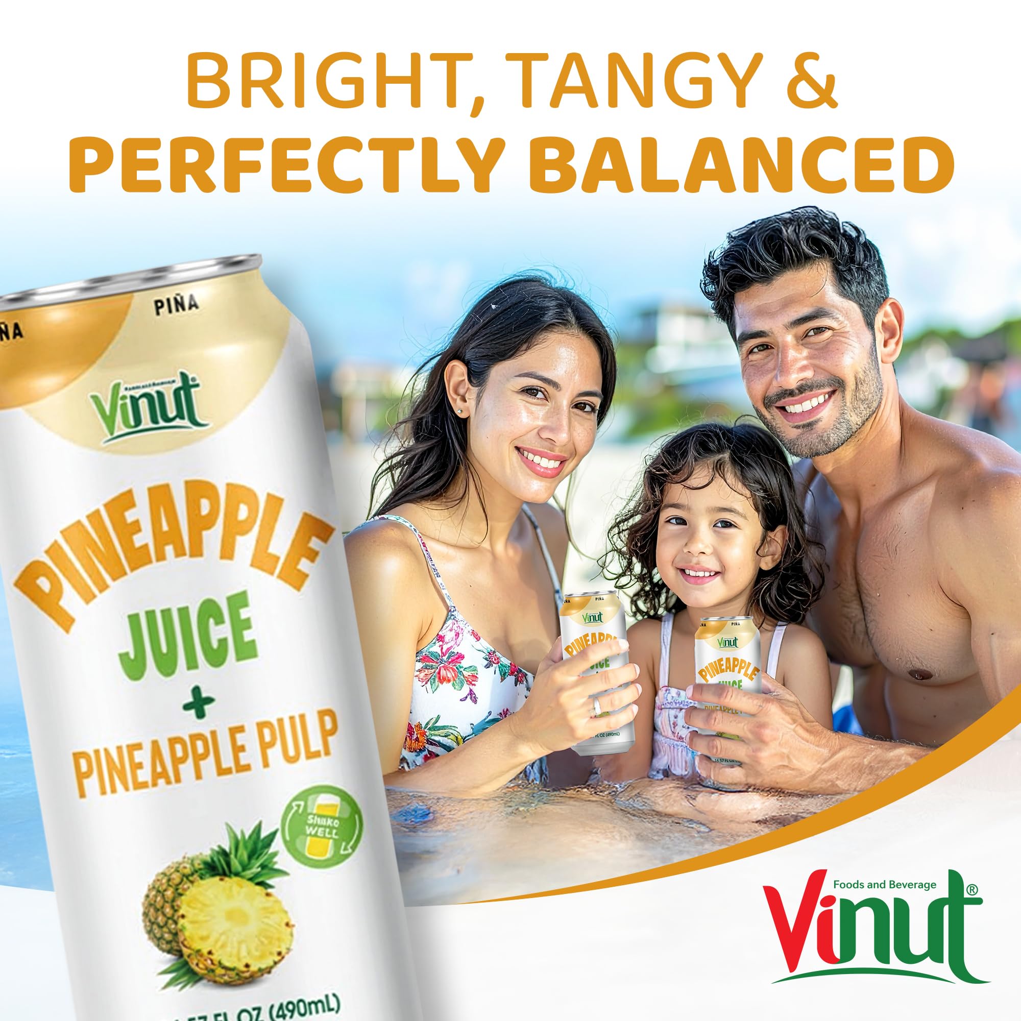 VINUT label and ingredient list visible, communicates no added sugar information