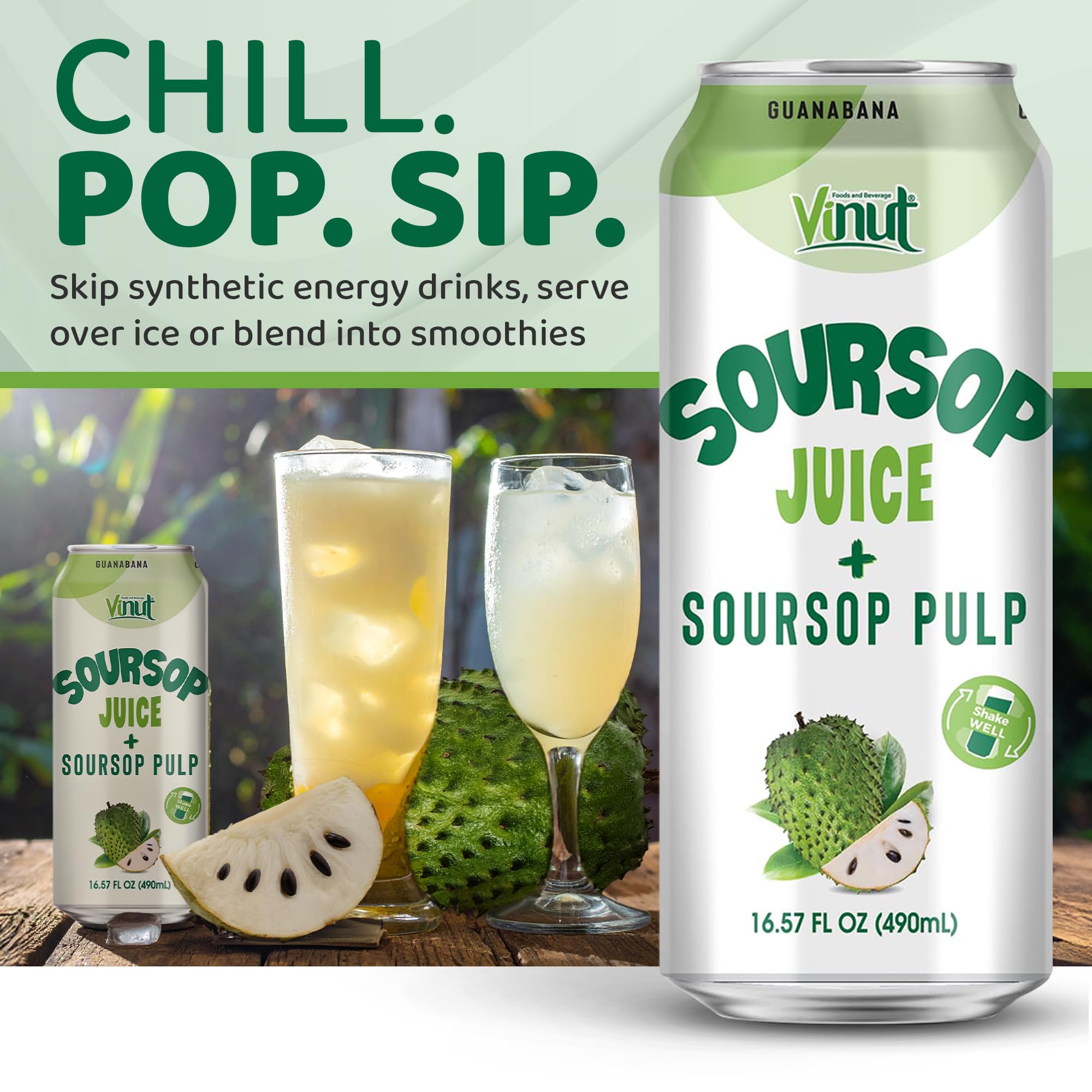VINUT poured into glass with ice showing refreshing chilled serving benefit