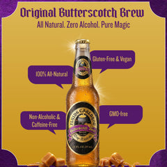 Virgil's Flying Cauldron bottle closeup highlighting creamy vanilla butterscotch flavor