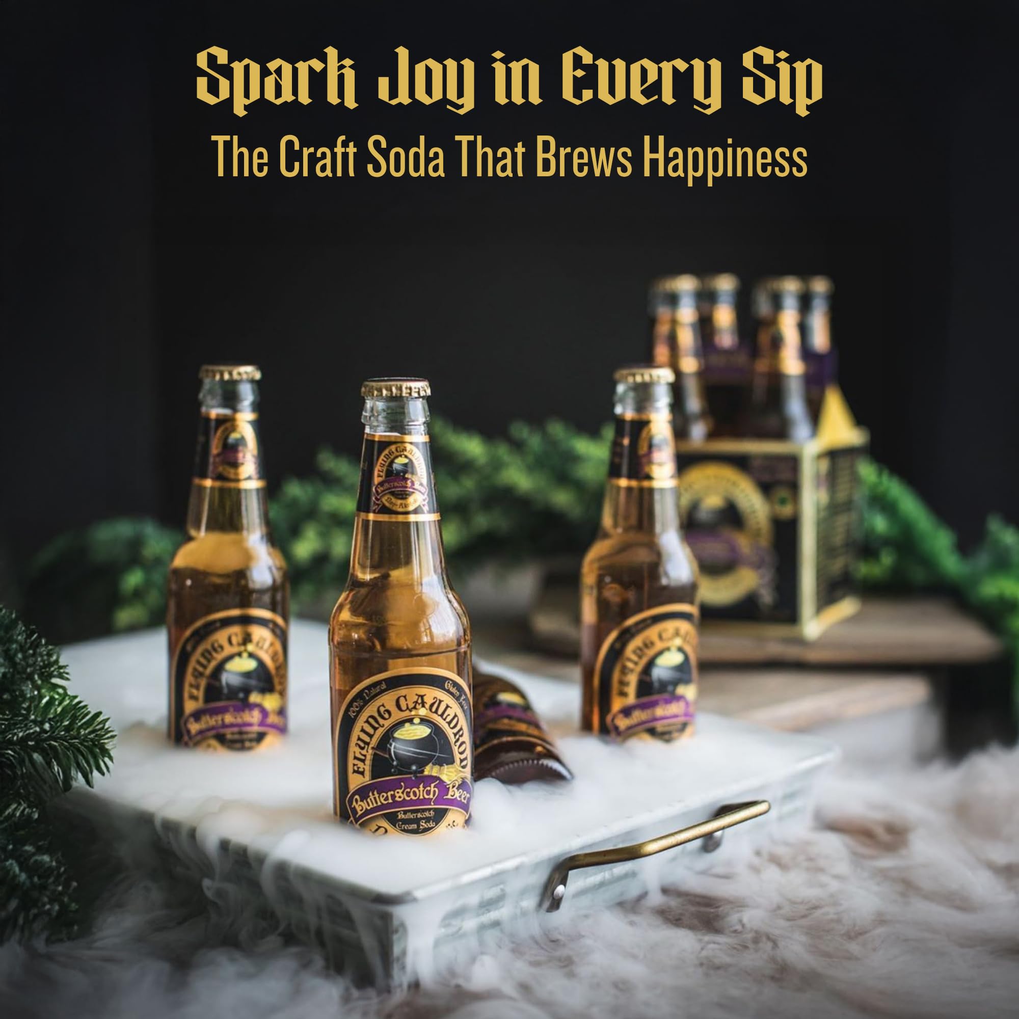 Virgil's Flying Cauldron poured over vanilla ice cream to create a sweet float
