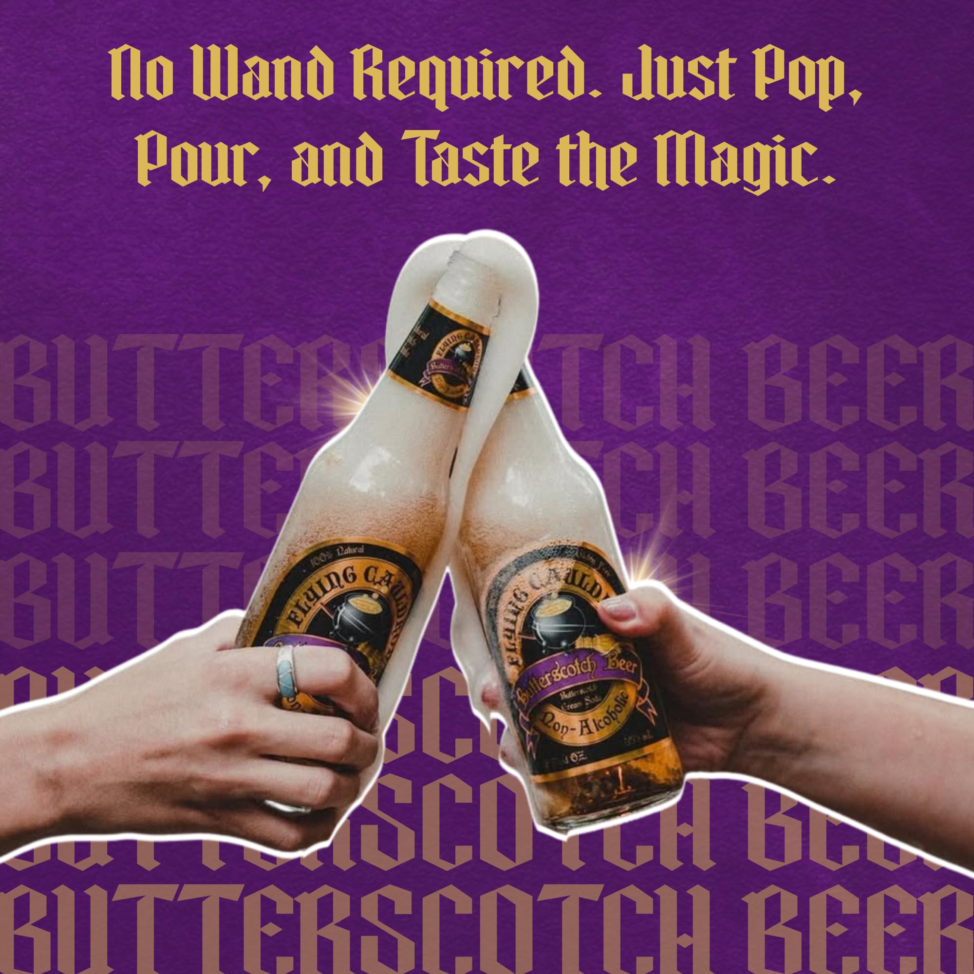 Virgil's Flying Cauldron label detail showing ingredients and natural flavor quality