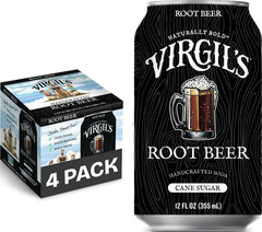 Virgil's front can view showing bold label and creamy root beer taste