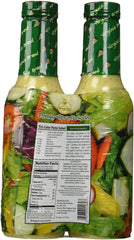 Virginia Brand dressing poured over mixed greens showcasing sweet onion flavor and bright finish