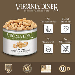 Virginia Diner close-up of jumbo cashew kernels highlighting texture
