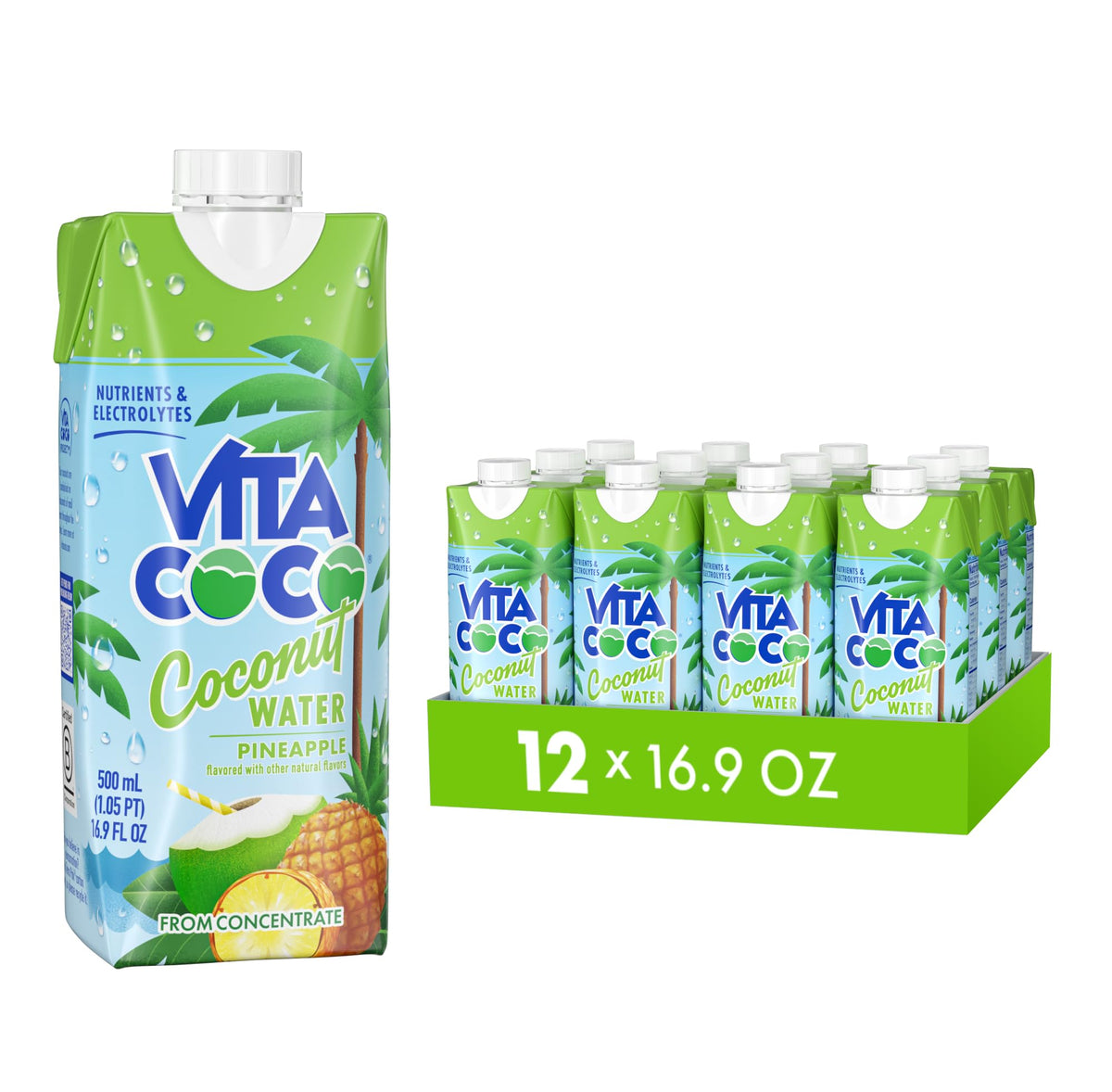 Vita Coco Pineapple front packaging showing carton and branding for quick identification and convenience