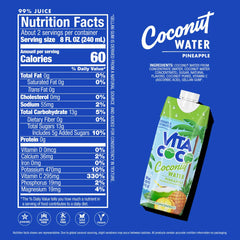 Vita Coco Pineapple cartons in a beach setting illustrating refreshment and natural hydration outdoors