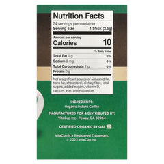 VitaCup dark roast instant granules close-up illustrating rich texture and aroma