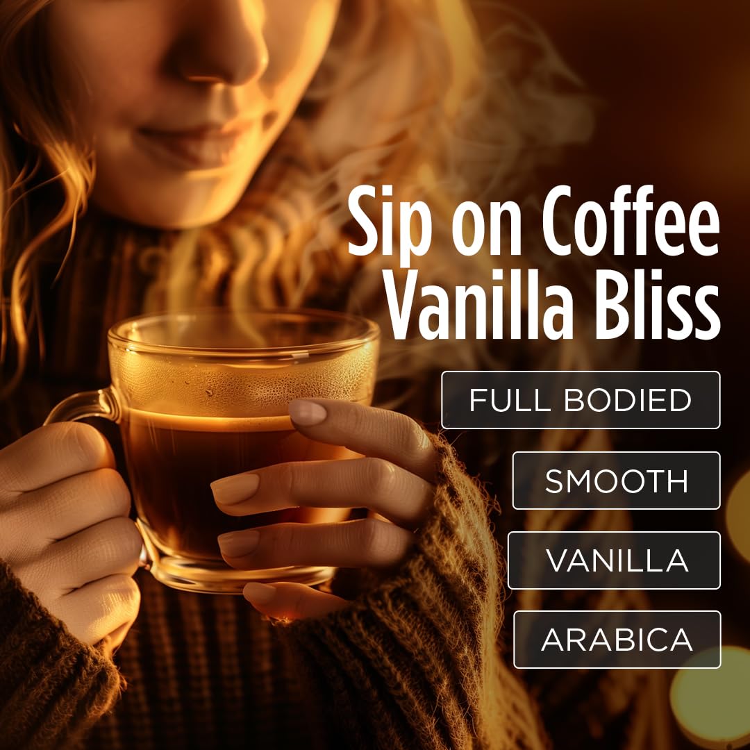 VitaCup Genius Vanilla coffee enjoyed at breakfast showing lifestyle convenience and focus