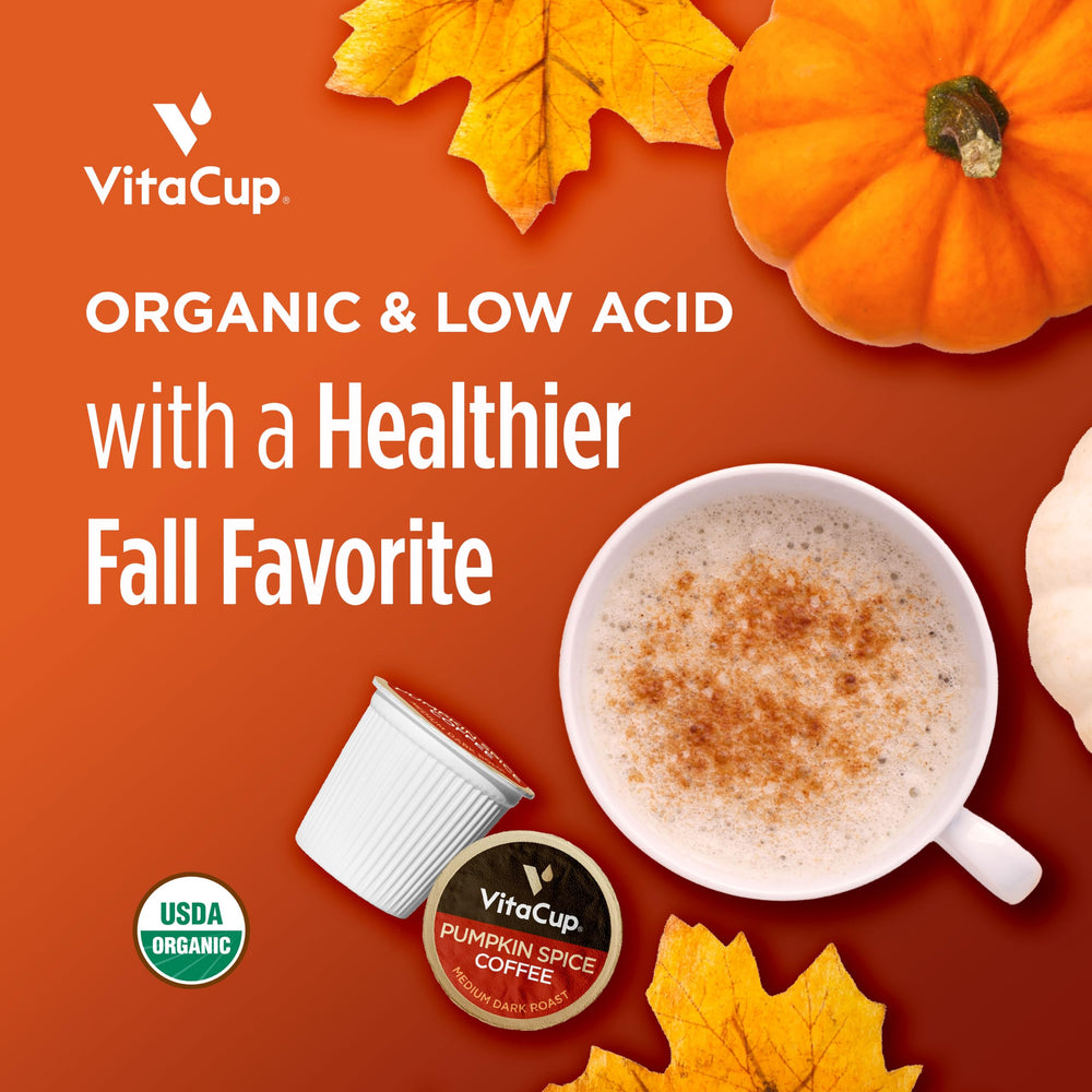 VitaCup single pod close-up highlighting low-acid seal and convenience