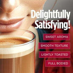 VitaCup slim brewed cup on table showing smooth medium-roast flavor benefit