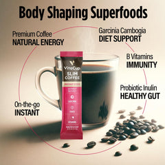 VitaCup instant coffee dissolving in water demonstrating quick-mix convenience
